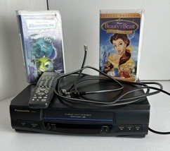 Panasonic VCR Hi-Fi Stereo 4 Head Player Recorder #9450 Remote Bonus VHS Tapes - £69.81 GBP
