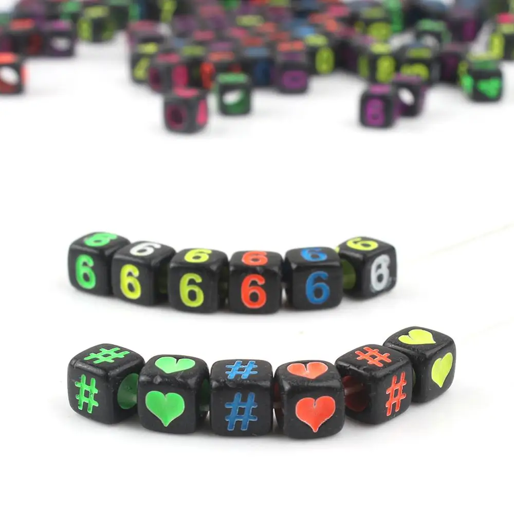 Mixed Letter Acrylic Beads Round Flat Alphabet Digital Cube Loose Spacer Beads F - £94.05 GBP