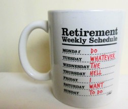 Vintage Mug Retirement Schedule 3.75 Inches - £11.63 GBP