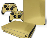 For Xbox One X Skin Console &amp; 2 Controllers Gold Glossy Finish Vinyl Wra... - £10.92 GBP