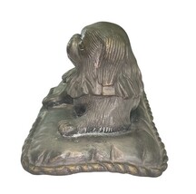 Vintage Pekingese Dog Sculpture Cast Metal Bronze Tone Heavy Statue 11lb+ image 5