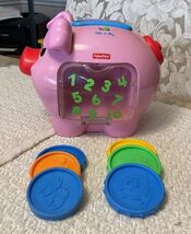 Fisher Price Learning Piggy Bank - J2462, Includes 6 Coins, WORKS!!! - €15,47 EUR