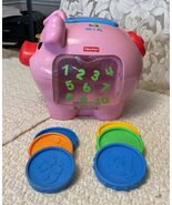 Fisher Price Learning Piggy Bank - J2462, Includes 6 Coins, WORKS!!! - $17.82