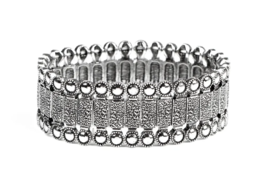 Paparazzi Rustic Rhythm Silver Bracelet - New - $4.50