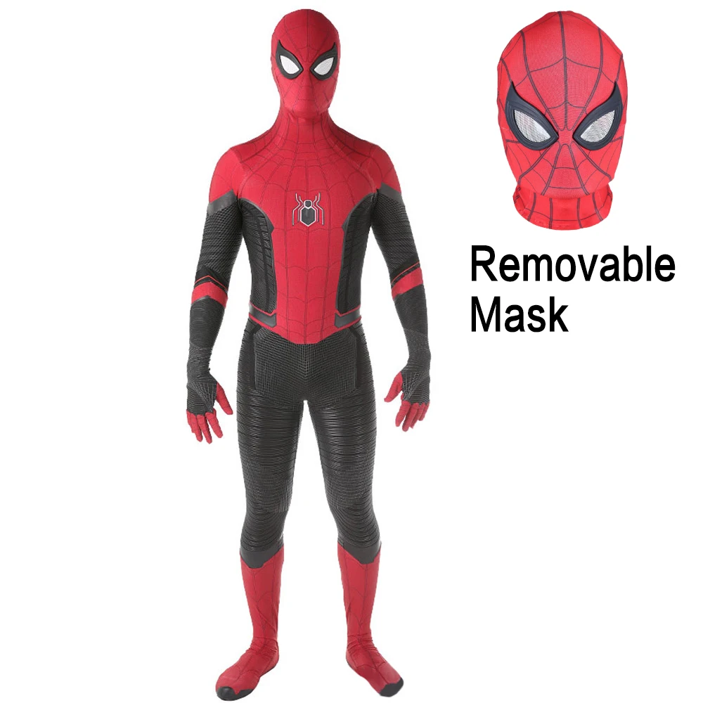 Far From Home Peter Parker Cosplay Costume Lycra Spandex Zentai  Costume  Bodysu - £96.35 GBP