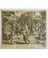 Antique 18th C  Roman Engraving Funus Lipsic F. de Grado, Funeral Pyre S... - $34.26 CAD