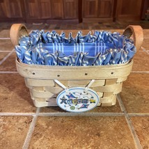 1998 Small Longaberger Basket with 1998 pottery tag 7.5 x 5X4 Fabric Plastic - £16.07 GBP