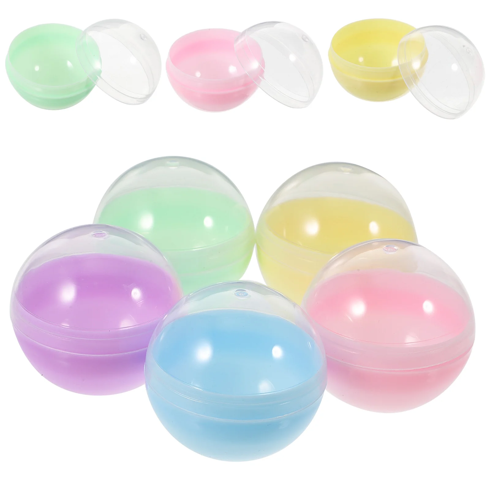50 Pcs Macaron Shell Toys Bulk Fillable Balls Pingpong Candy Color Capsules PP - £13.90 GBP