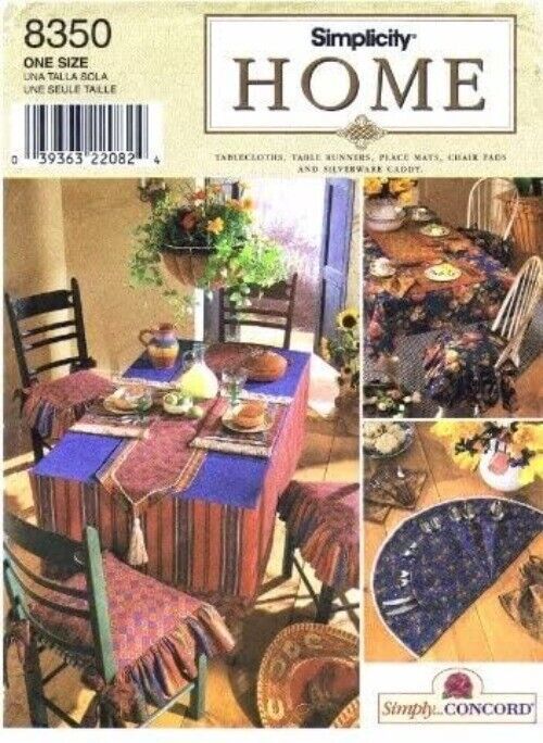 Simplicity Sewing Pattern 8350 Table Accessories Kitchen Dining  - $8.99