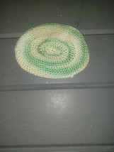 Miniature Dollhouse 1:12 Hand Crochet Oval Area Rug Green &amp;White, 4.5” X... - €6,03 EUR