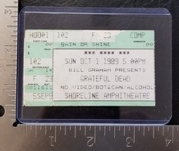 GRATEFUL DEAD - VINTAGE OCTOBER 1, 1989  SHORELINE AMPHITHEATRE TICKET STUB - £7.96 GBP