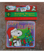 Happy Holiday Magnet, featuring Snoopy and Livestock sitting at Christma... - $13.70 CAD