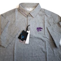 Kansas State Wildcats Reign Wordmark Short Sleeve Polo Mens Small Heather Gray - £15.95 GBP