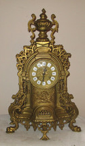 Imperial Italian Franz Hermle Italian German Brass Very Ornate Mantle Clock - $1,160.00