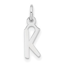 Sterling Silver Small Slanted Block Initial K Charm Jewerly 15mm x 6mm - £8.84 GBP