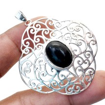Black Onyx Oval Shape Gemstone Handmade Fashion Pendant Jewelry 2.30&quot; SA 9192 - £3.13 GBP