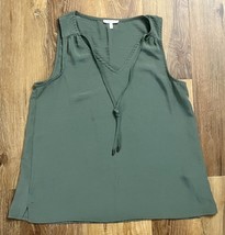 Maurices Women Medium Olive Green Tank Top V- Neck W/tie Sleeveless  EUC - $18.81