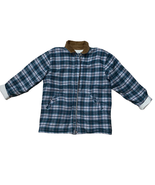 Vintage Reversible Oversized Flannel plaid Khaki Jacket Corduroy collar ... - £26.15 GBP