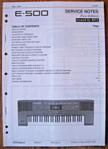 Roland E-500 Keyboard Synthesizer Workstation Original Service Manual Book - £38.87 GBP