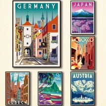Yen Town Set Of 18Pcs Travel City Posters Collage Kit Trendy Cities Travel - £35.96 GBP
