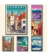 Yen Town Set Of 18Pcs Travel City Posters Collage Kit Trendy Cities Travel - £35.19 GBP