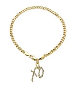 XO Kiss and Hug Motif Gold-tone Crystals Chain Anklet - $26.05 CAD