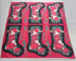 3 Elegance R.E.D. Designs By E.K. Christmas Gold Outlines Stockings Fabric Panel - £10.96 GBP