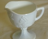 Indiana Milk Glass Footed Creamer Colony Harvest Grape Pattern - £10.30 GBP