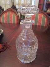 GORGEOUS ANTIQUE DECANTER  RINGED NECK AND GARLANDS 10 X 4 1/2&quot;  [GL-5]] - £96.97 GBP