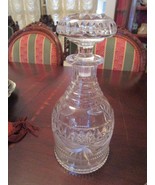 GORGEOUS ANTIQUE DECANTER  RINGED NECK AND GARLANDS 10 X 4 1/2&quot;  [GL-5]] - $171.06 CAD