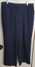 Womens Petites 16P Context Dark Navy Blue Pin Stripe Business Casual Pants - $8.91