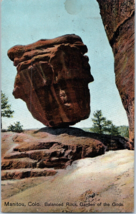 Balanced Rock Garden of the Gods Manitou Colorado Postcard Posted 1908 - £5.47 GBP