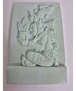Yum Kaax Clay Maya Maize God Plaque 7&quot;×4.5&quot; - $375.04 MXN