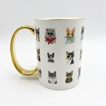 Anthropologie Rifle Paper Co Whimsical Cool Cat Mug Gold Handle Mug - £19.97 GBP