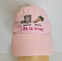 LIFE IS CRAP Diet Ice Cream Carrot Adjustable Baseball Cap Hat Womens Pink - £10.15 GBP