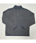 Brooks Brothers Men’s Medium Gray Fleece 1/4 Zip Jacket Pullover Polyester - $34.16 CAD