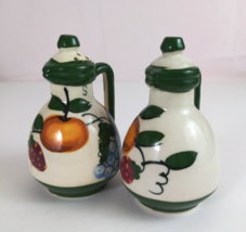 Vintage Colorful Fruit Design Pitcher Ceramic Salt &amp; Pepper Shakers - €10,05 EUR