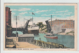 Manistee MI-Michigan, Maple Street Bridge, Antique Vintage Postcard Used - £7.91 GBP