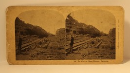 Vintage Stereoview Card Railroad Tracks in Bas Obispo Panama 1906  - £3.94 GBP