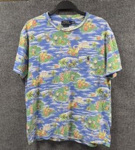 Polo Ralph Lauren Shirt Mens Medium Blue Hawaiian Hula Girl All Over Pri... - £28.06 GBP