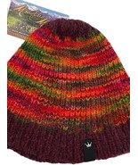 Dohm Beanie Cap Handpaint Hat Rainbow Stripes Mountain Meadow Merino Woo... - $368.75 MXN
