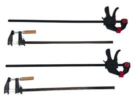 Set of 4 Bar Clamps 30&quot; and 36&quot; - 2 Ratcheting and 2 Standard F-Type Woo... - $745.41 MXN