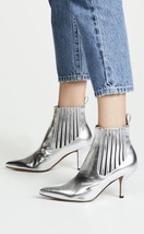 Diane Von Furstenberg Mollo Metallic Silver Leather Boots (Size 8.5 M) - $348 - £159.83 GBP