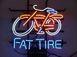 New Fat Tire Bicycle Bike Beer Room Man Cave Neon Sign 24&quot;x20&quot; - £197.53 GBP