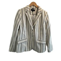 NWT Talbots Aberdeen Ivory Striped Blazer Jacket Size 12 Waffle Stitch $169 READ - £59.61 GBP