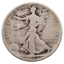 1921-S 50C Walking Liberty Medio Dólar En Muy Buen Estado, Transparente Letras - $148.12