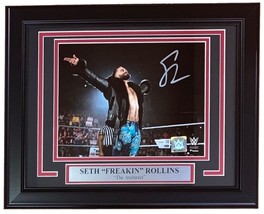 Seth Rollins Signed Framed 8x10 WWE Black Jacket Photo Fanatics - $193.99