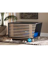 Reagan Two-Tone Dark Gray and Oak Cat Litter Box Cover House - $2,762.48 MXN
