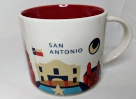 Starbucks Coffee 2014 You Are Here San Antonio Texas White Red Ceramic Mug - £13.28 GBP