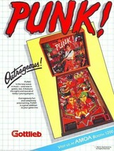 Punk Pinball FLYER Original 1982 AMOA Trade Show Version Promo Artwork Vintage - £22.04 GBP
